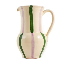 Puglia Handmade Tableware Brands|Jugs & Bottles^Puglia Green and Lilac Stripe Pitcher