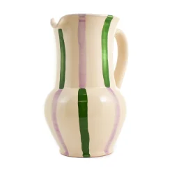 Puglia Handmade Tableware Brands|Jugs & Bottles^Puglia Green and Lilac Stripe Pitcher