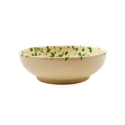 Puglia Handmade Crockery & Dinnerware|Bowls^Puglia Green Splatter Bowl, 19cm