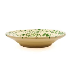 Puglia Handmade Crockery & Dinnerware|Bowls^Puglia Green Splatter Pasta Bowl, 29cm