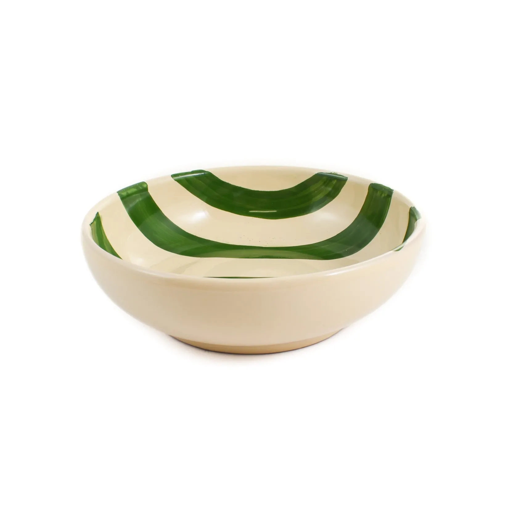 Puglia Handmade Crockery & Dinnerware|Bowls^Puglia Green Stripe Bowl, 19cm