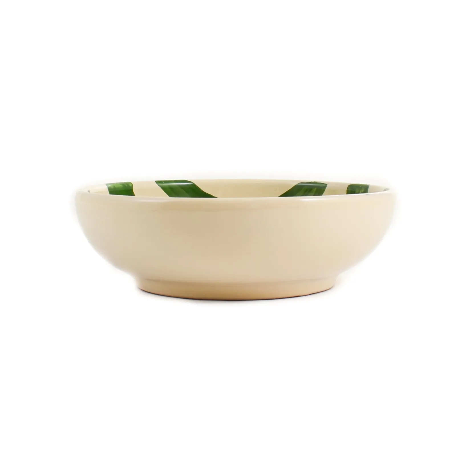 Puglia Handmade Crockery & Dinnerware|Bowls^Puglia Green Stripe Bowl, 19cm