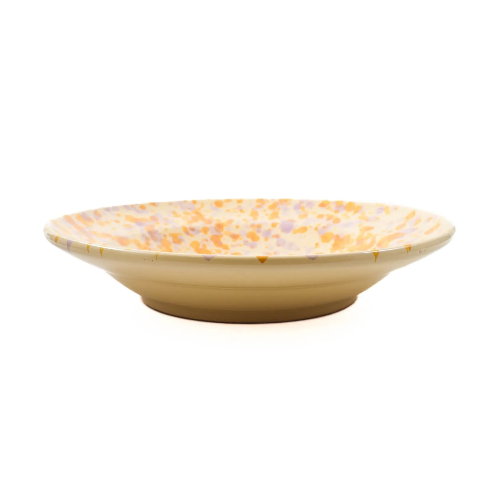 Puglia Handmade Crockery & Dinnerware|Bowls^Puglia Lilac and Yellow Splatter Pasta Bowl, 29cm