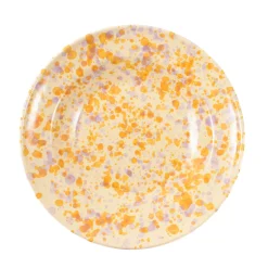 Puglia Handmade Crockery & Dinnerware|Bowls^Puglia Lilac and Yellow Splatter Pasta Bowl, 29cm