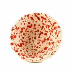 Puglia Handmade Italian Ingredients|Crockery & Dinnerware^Puglia Red Splatter Bowl, 12cm
