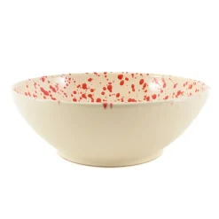 Puglia Handmade Italian Ingredients|Crockery & Dinnerware^Puglia Red Splatter Large Salad Bowl, 28cm