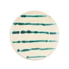 Puglia Handmade Tableware Brands|Plates^Puglia Teal Stripe Side Plate, 19cm