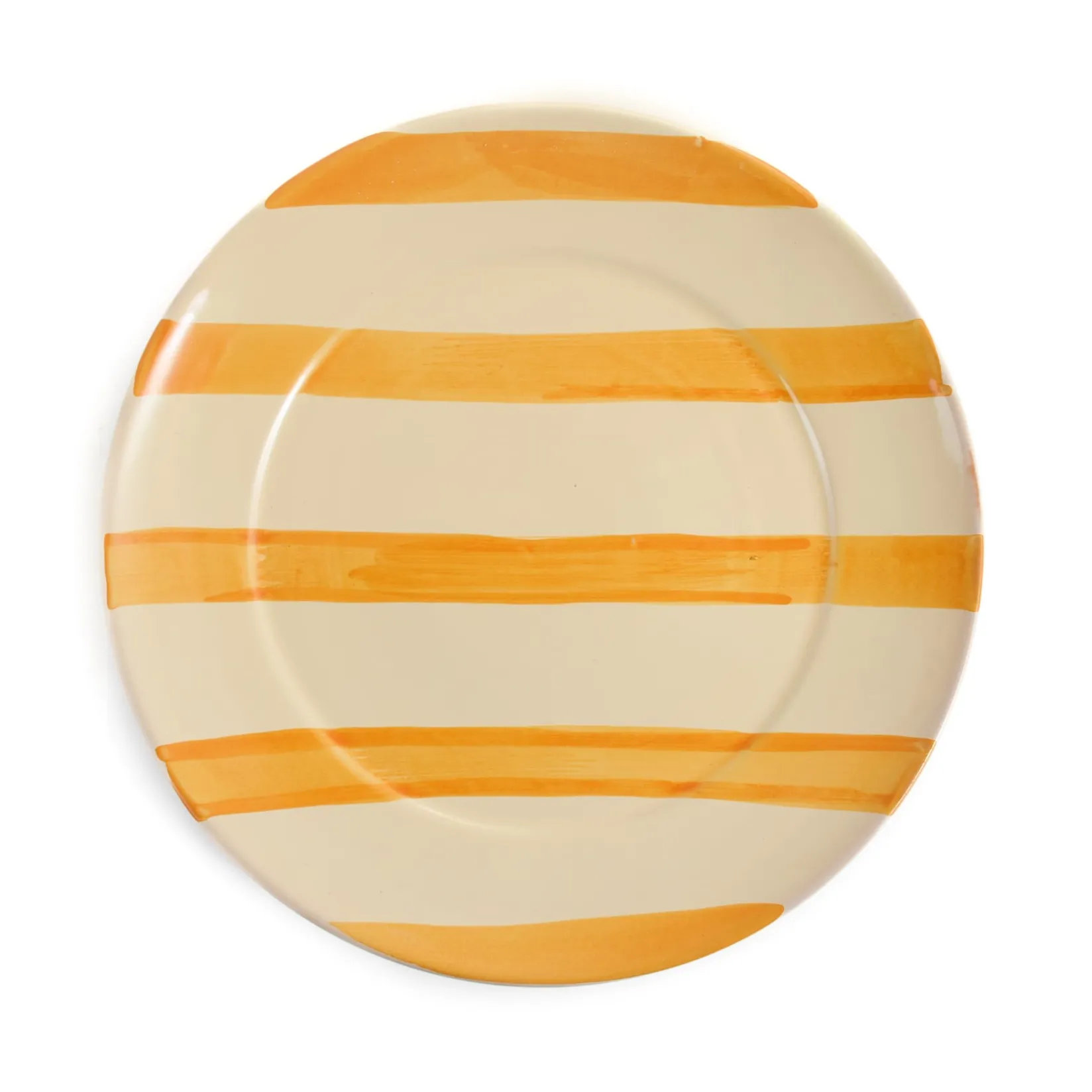 Puglia Handmade Plates|Crockery & Dinnerware^Puglia Yellow Stripe Dinner Plate, 27cm