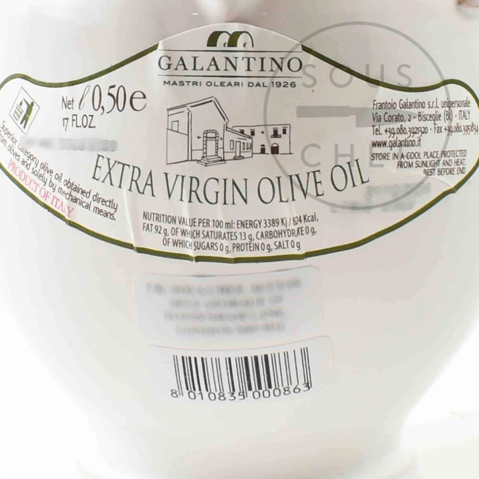 Galantino Ingredients Brands|Oil, Vinegar & Dressings^Puglian Extra Virgin Olive Oil in Yellow Terracotta Bottle, 500ml