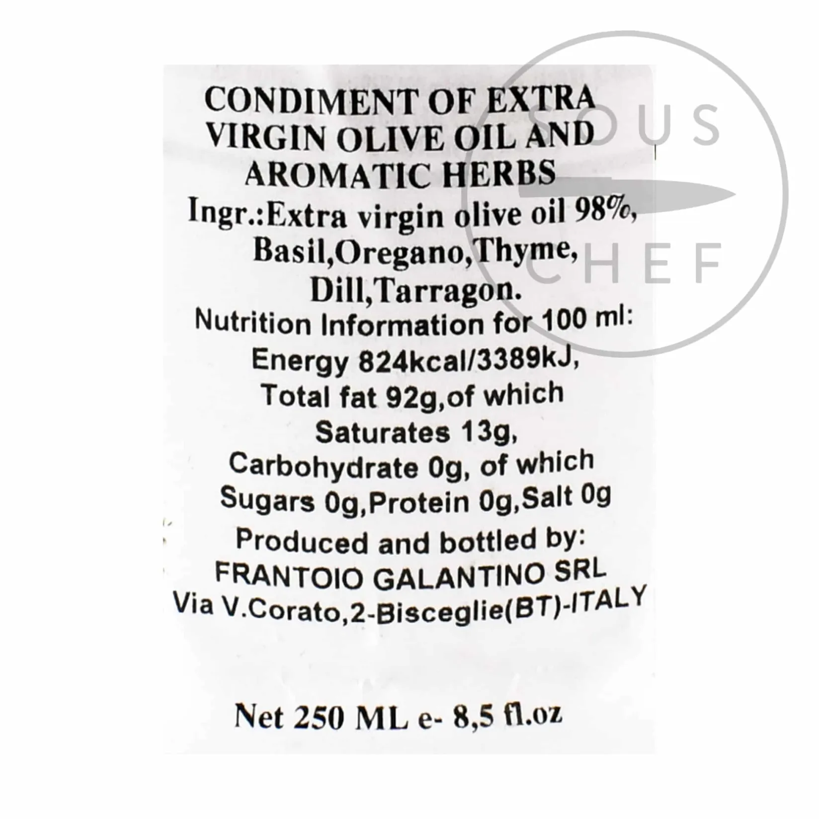 Galantino Ingredients Brands|Italian Ingredients^Puglian Olive Oil with Mixed Herbs in Terracotta Bottle, 250ml