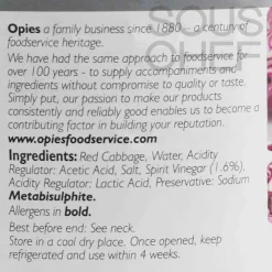 Opies Ingredients Brands|Vegetables^Red Cabbage in Vinegar, 2.35kg