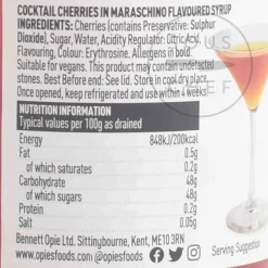 Opies Drinks|Baking Ingredients^Red Maraschino Cocktail Cherries with Stem, 225g