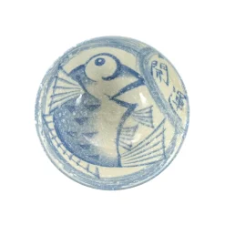 Kiji Stoneware & Ceramics Japanese Ingredients|Japanese Tableware^Rice Bowl With Blue Fish, 12cm