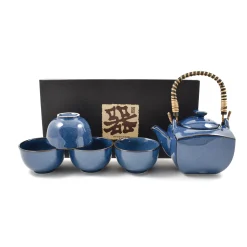 Kiji Stoneware & Ceramics Japanese Ingredients|Japanese Tableware^Rich Blue Japanese Tea Set for Four