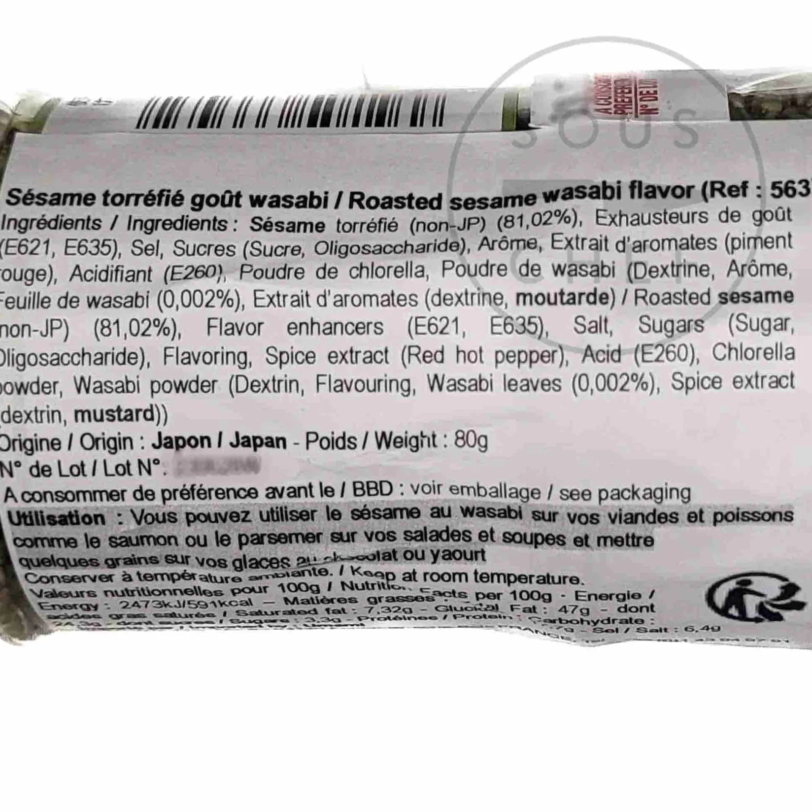 Toho Ingredients Brands|Japanese Ingredients^Roasted Sesame Seeds With Wasabi, 80g