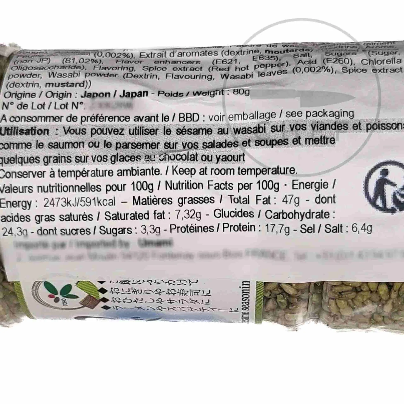 Toho Ingredients Brands|Japanese Ingredients^Roasted Sesame Seeds With Wasabi, 80g