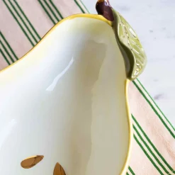 Rockett St George Crockery & Dinnerware|Bowls^Pear Bowl with Gold Detail, 14x20cm