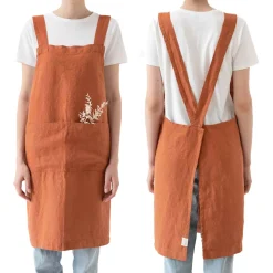 Linen Tales Kitchen Textiles & Clothing^Rust Crossback Linen Apron