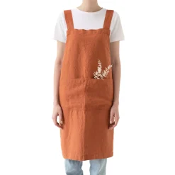 Linen Tales Kitchen Textiles & Clothing^Rust Crossback Linen Apron