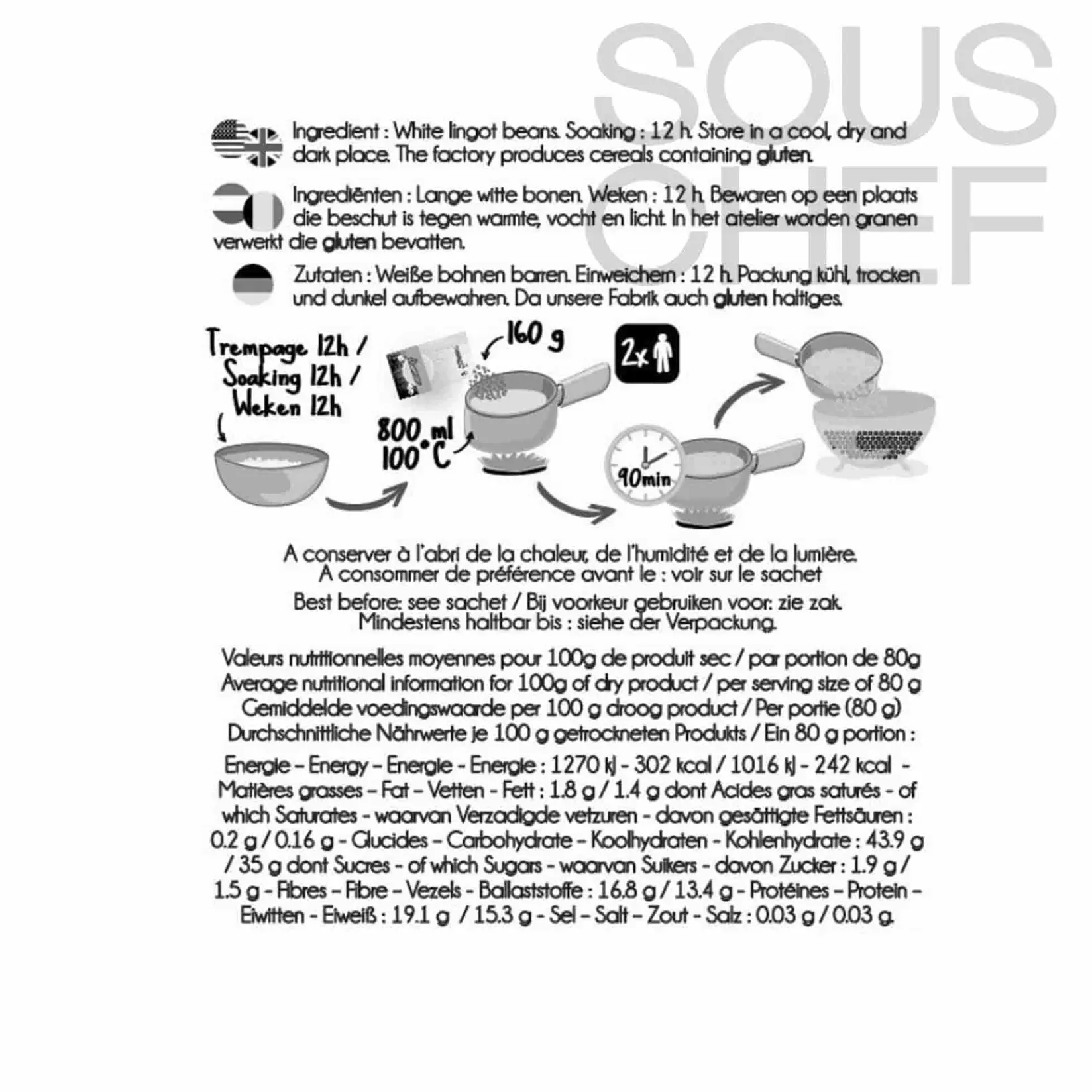 Sabarot Ingredients Brands|Pasta, Rice & Beans^White Kidney Lingots Beans, 1kg