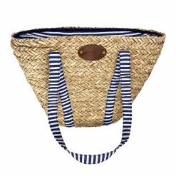 Les Jardin de la Comtesse Picnicware|Disposable Tableware^Sac de Plage Riviera Blue Stripe Picnic Tote, 4 Person