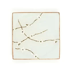 Kiji Stoneware & Ceramics Tableware Brands|Japanese Ingredients^Sakura Blossom Square Plate