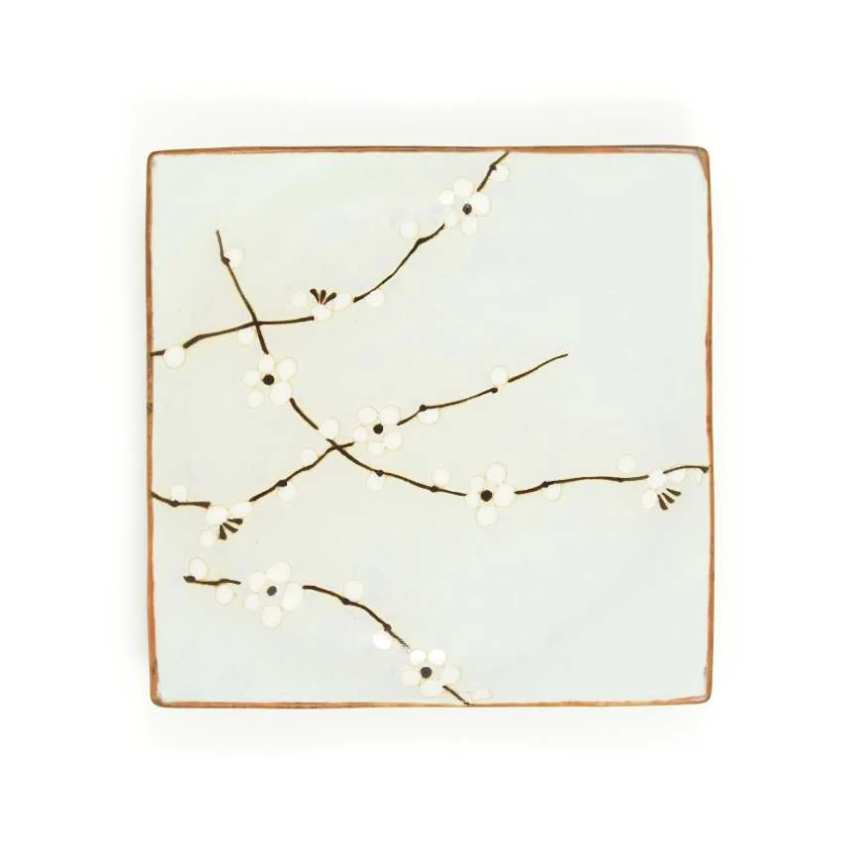Kiji Stoneware & Ceramics Tableware Brands|Japanese Ingredients^Sakura Blossom Square Plate