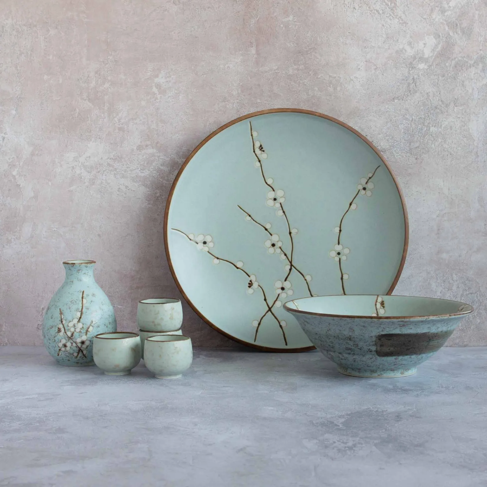Kiji Stoneware & Ceramics Tableware Brands|Japanese Ingredients^Sakura Blossom Square Plate