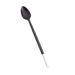 Sarah Petherick Cutlery|Tableware Brands^Black & White Horn Kitami Long Dessert Spoon, 20cm