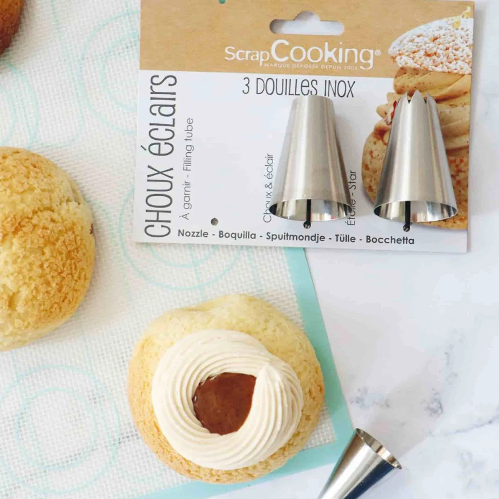 Carambelle Baking Supplies & Equipment^Scrap Cooking Set of 3 Stainless Steel Choux Piping Nozzles