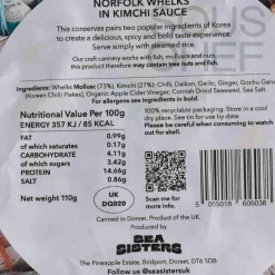 Sea Sisters Tinned Fish & Seafood|Ingredients Brands^Tinned Norfolk Whelks in Kimchi Sauce, 110g