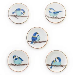 Seikou Tableware Brands|Japanese Ingredients^Porcelain Bird on Branch Chopstick Rests, Set of 5