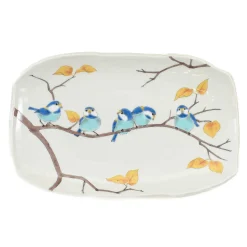 Seikou Japanese Ingredients|Table Setting^Porcelain Birds on Branch Rectangular Platter, 32cm