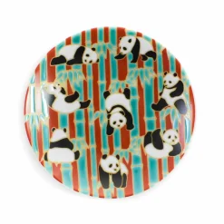 Seikou Japanese Ingredients|Plates^Porcelain Dancing Pandas Mamezara Garnish Plate, 10cm