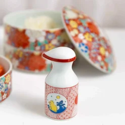 Seikou Japanese Ingredients|Japanese Tableware^Porcelain Red Rabbit Motif Soy Sauce Pourer