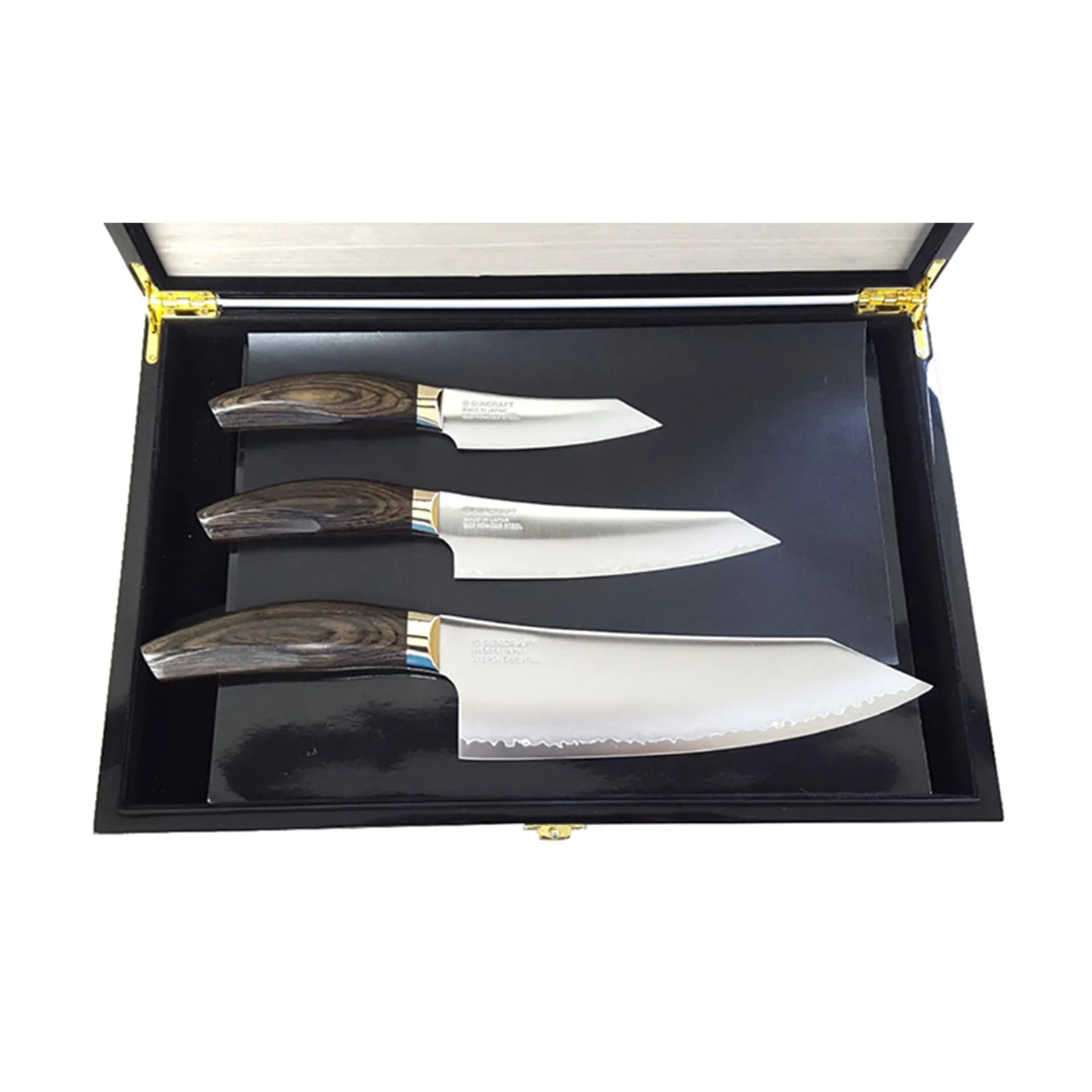 Suncraft Kitchen Knives^Seki 3 Layer Knife Trio with Wooden Gift Box