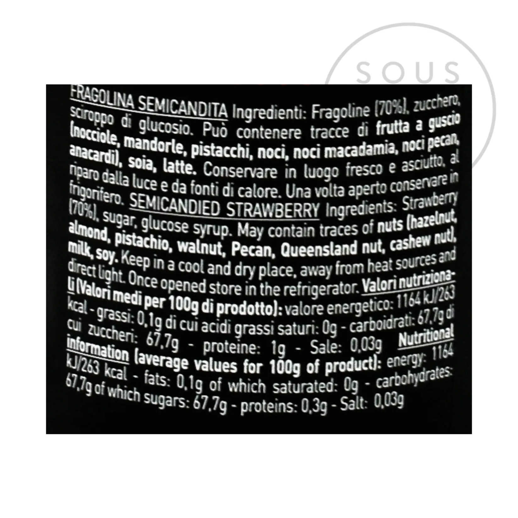 Pariani Ingredients Brands|Italian Ingredients^Semi-Candied Wild Strawberries, 260g