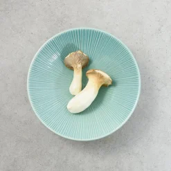 Kiji Stoneware & Ceramics Japanese Ingredients|Japanese Tableware^Senkei Shallow Bowl, Turquoise, 24cm