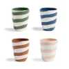 &Klevering Tableware Brands^Set of 4 Abstract Stripe Tumblers, 10cm