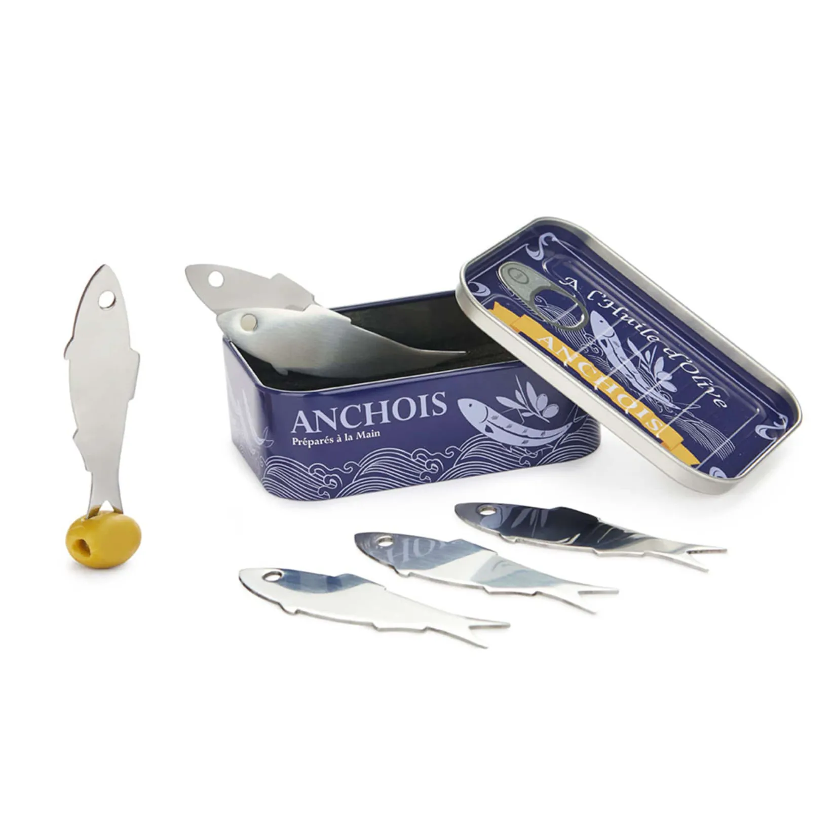 Balvi Cutlery|Tableware Brands^Set of 6 Anchovy Snacking Forks in a Tin