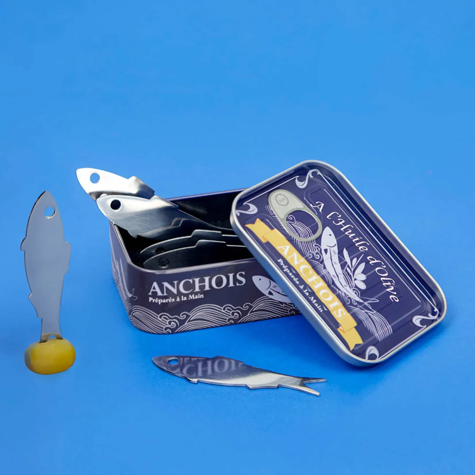Balvi Cutlery|Tableware Brands^Set of 6 Anchovy Snacking Forks in a Tin