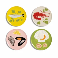 &Klevering Plates|Crockery & Dinnerware^Set of 4 Assorted Seafood Side Plates, 16cm