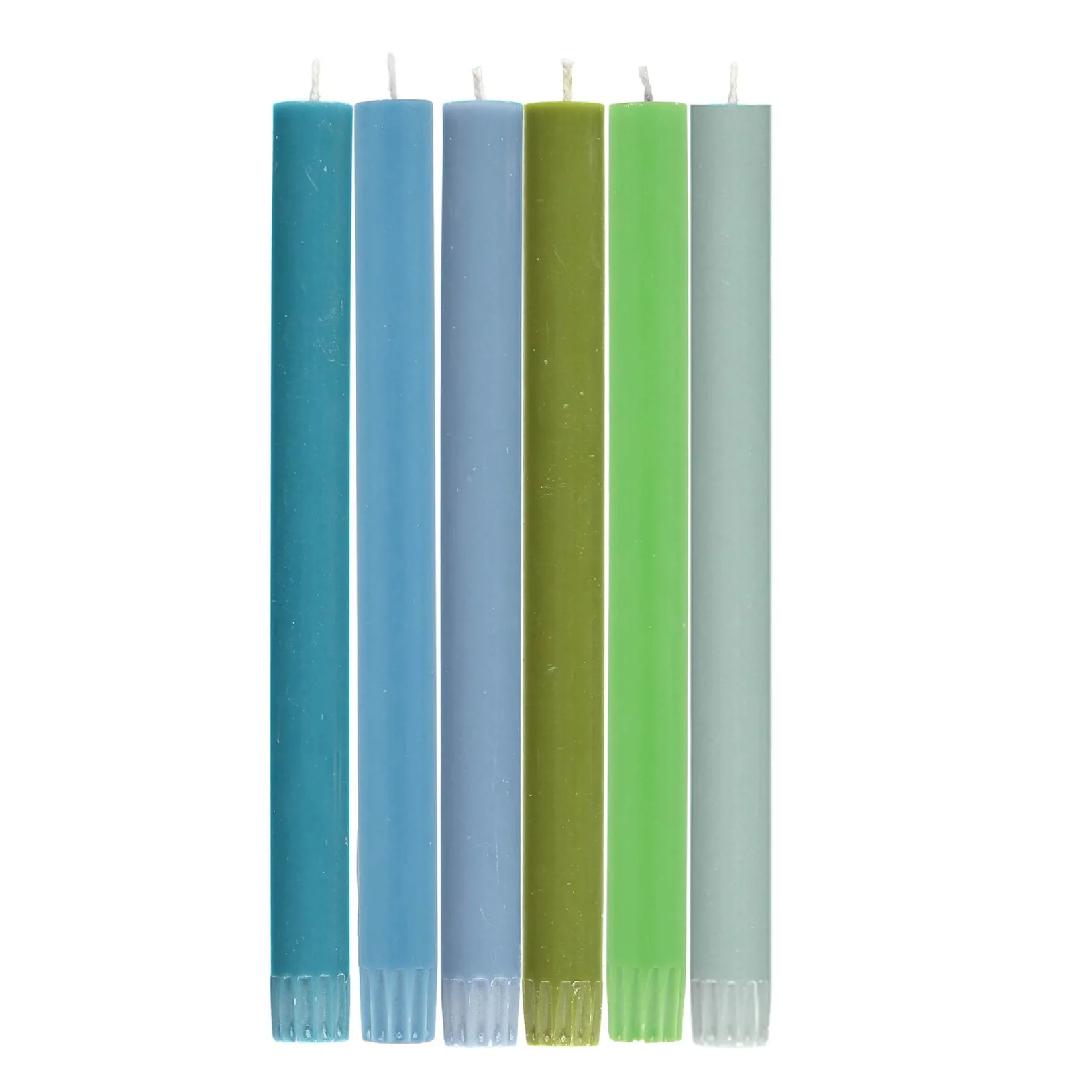 British Colour Standard Table Setting|Tableware Brands^Set of 6 Blue Green Assorted Candles