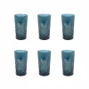 Bright Glassware Tableware Brands|Cocktail Making & Barware^Set of 6 Blue Hobstar Highball Glasses, 350ml