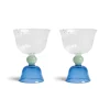 &Klevering Table Setting|Drinking Glasses^Set of 2 Blue Tulip Coupe Glasses