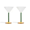 &Klevering Table Setting|Drinking Glasses^Set of 2 Bubble Stem Martini Glasses