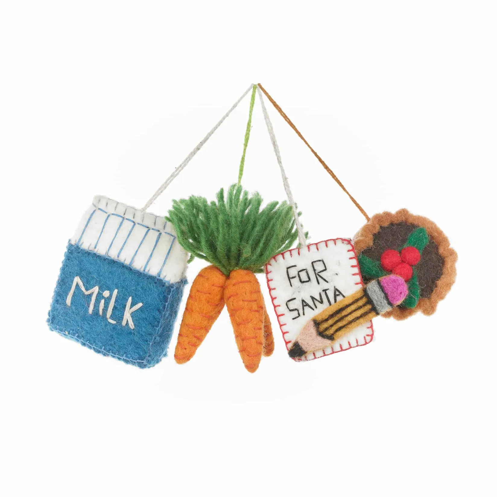 Felt So Good Tableware Brands^Set of 4 Christmas Eve Essentials Felt Tree Decorations