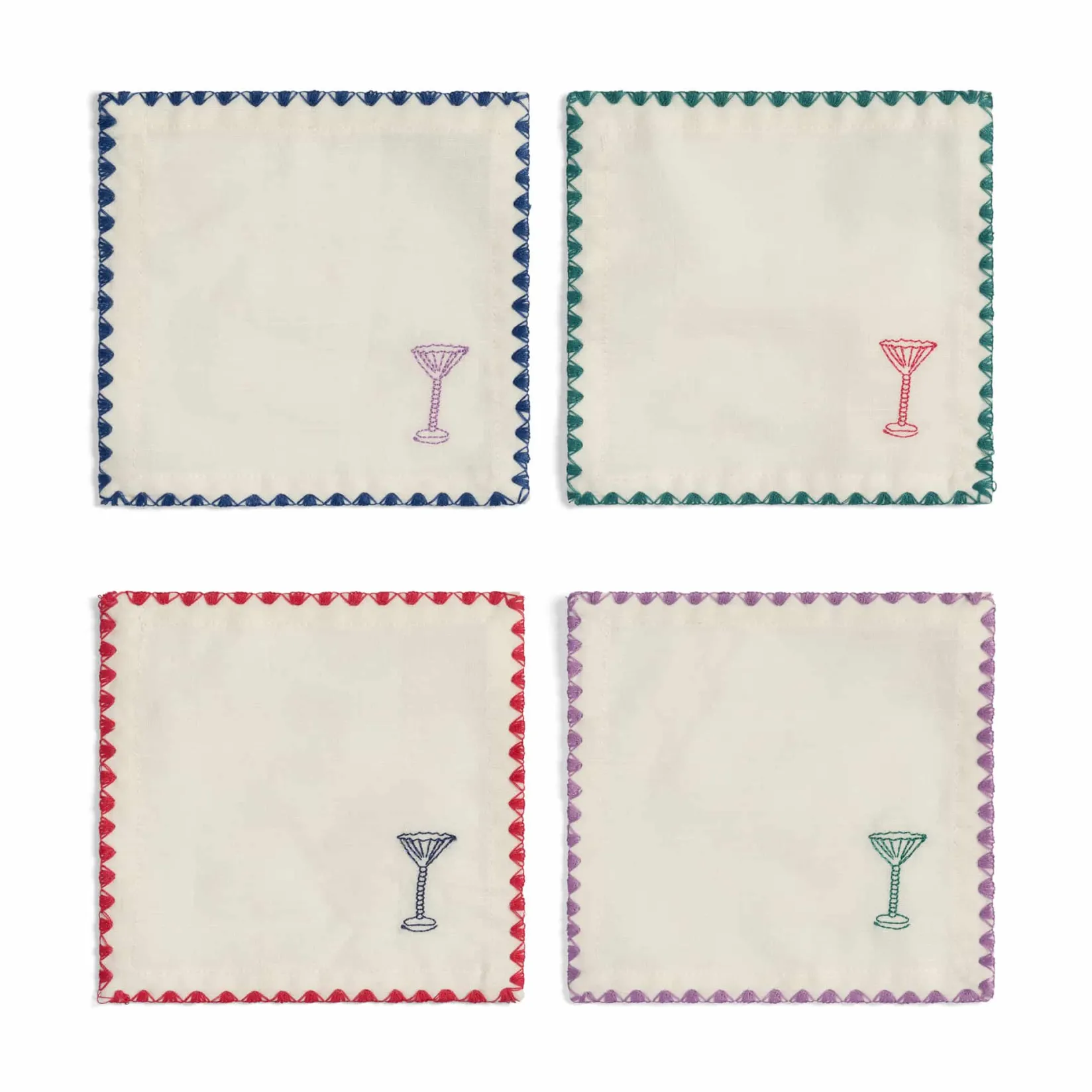 &Klevering Tableware Brands^Set of 4 Drinks Cocktail Napkins