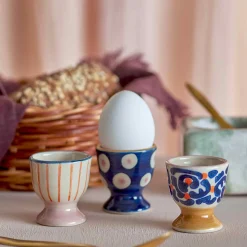 Bloomingville Tableware Brands^Set of 3 Eviaya Patterned Egg Cups