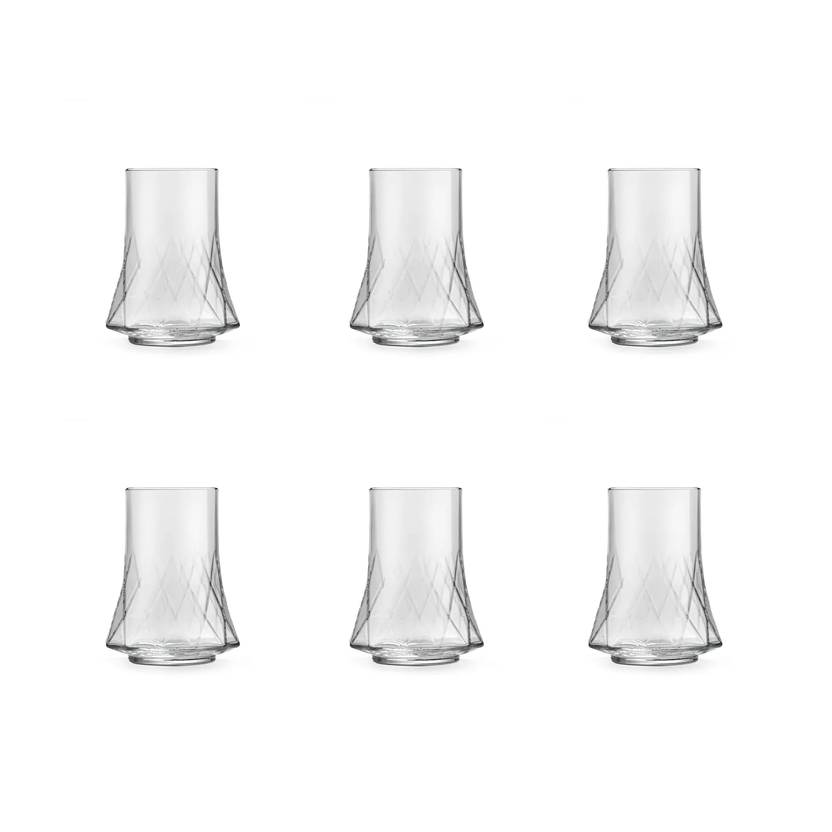 Portugese Tableware Tableware Brands|Cocktail Making & Barware^Set of 6 Geometric Highball Glasses, 350ml